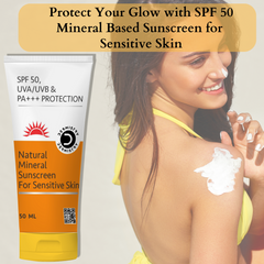 Dermistry Natural Mineral  Sunscreen for Children & Senstive Skin | SPF 50 UVA UVB PA+++ Protection | 50ml