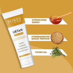 PORES Ubtan Face Scrub with Hydrolyzed Honey, Turmeric & Sandalwood 100g