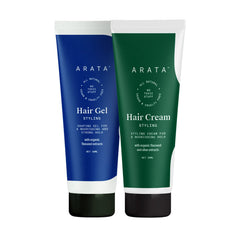 Arata Natural Hair Styling Combo | All Natural,Vegan & Cruelty Free | For Nourishing, Styling & Strong Hold 100ml