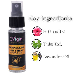 Vigini 100% Natural Actives Hammer King CFC Free Water Based Deodorant Men's Delay Spray 30ml