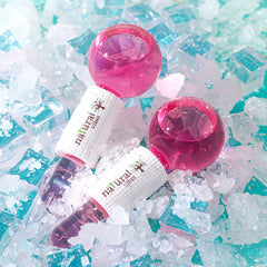 Natural Vibes Pink Ice Globes Facial Tool with FREE Gold Beauty Elixir Oil & Vitamin C Serum