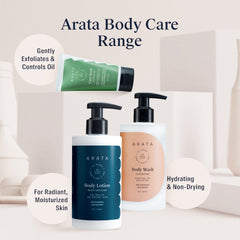 Arata Natural Refreshing Face Wash | All-Natural, Vegan & Cruelty-Free | Gently Exfoliates & Controls Oil 150ml