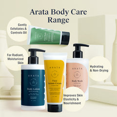 Arata Natural Anti-Aging Face Kit| All-Natural, Vegan & Cruelty-Free | Enhanced Nourishment For Improved Skin Elasticity (100ml + 150ml)