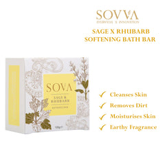 Sovva Sage X Rhubarb Softening Bath Bar For All Skin Types (Pack of 2) 125g Each