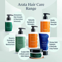 Arata Natural Hydrating Hair Shampoo | All-Natural, Vegan & Cruelty-Free | Moisturizes & Repairs Damaged Hair 75ml