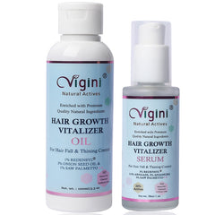 Vigini Natural Redensyl Hair Growth Vitalizer Oil & Hair fall Thinning Control Serum Combo 130ml