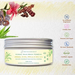 Precious & Nature's Shikakai, Aritha, Hibiscus & Aloe Vera Herbal Hair Wash Powder 75 gm