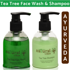 Natural Vibes Ayurvedic Tea Tree Face Wash and Shampoo Everyday Treatment (Pack of 2)
