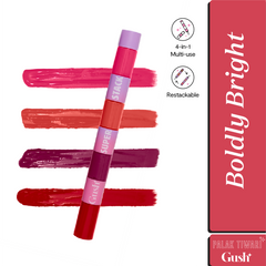 Gush Beauty Retro Glam Lip Kit - BOLDLY BRIGHT / BROWN AND LOVELY | 8.4 ml each