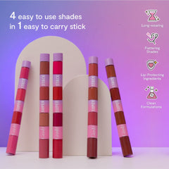 Gush Beauty Retro Glam Lip Kit - BOLDLY BRIGHT / NUDITUDE | 8.4 ml each