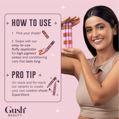 Gush Beauty Retro Glam Lip Kit - IN THE NUDE / THINK PINK | 8.4 ml each