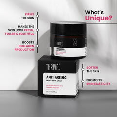 ThriveCo Anti-Ageing Face & Neck Cream 50ml For Plumping, Radiating & Collagen Boosting Skin Care