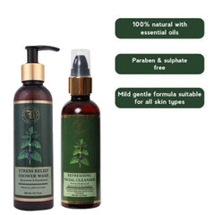 Fragrance & Beyond Aromatherapy Spearmint & Eucalyptus Facial Cleanser And Shower Wash Combo | 300ml