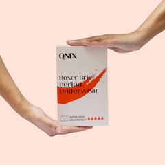 QNIX Boxer Brief Period Underwear | Medium | Black | Pack of 2