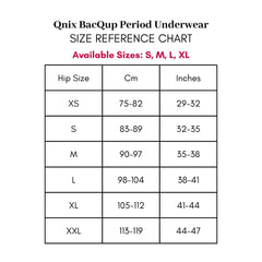 QNIX BacQup Period Underwear | Small | Black | Pack of 4