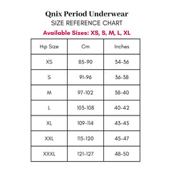 QNIX High Cut Period Underwear, Large, Black