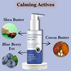 Dermistry Calming Body Wash | Blue Berry | 200ml