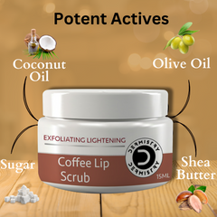 Dermistry Exfoliating Lightening Coffee & Sugar Lip Scrub | 15ml
