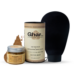GHAR SOAPS De-Tan Pack Plus Exfoliating Bath Gloves | Black