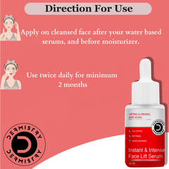 Dermistry Instant Intense Anti-Aging Face Serum | Retinol Hyaluronic Acid | 30ml