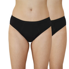 QNIX BacQup Period Underwear | Large | Black | Pack of 2