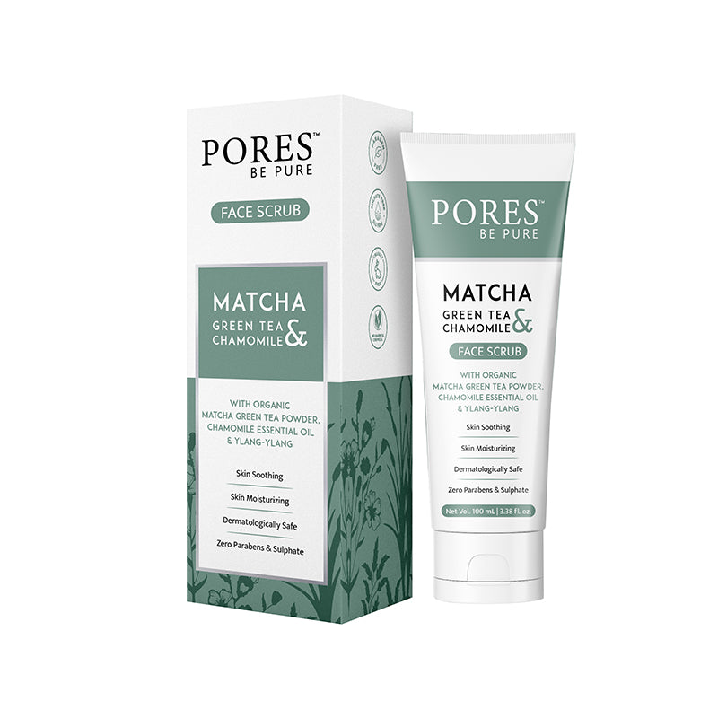 PORES Be Pure Matcha Green Tea Face Scrub 100ml | Use code : PBPBOGO