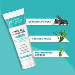 PORES Be Pure Charcoal & Seaweed Algae Face Scrub 100ml | Use code : PBPBOGO