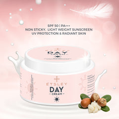 ETSLEY Day & Night Cream | Day Cream UV Protection SPF 50 PA+++ Sunscreen, White Glow Night Cream 100gm