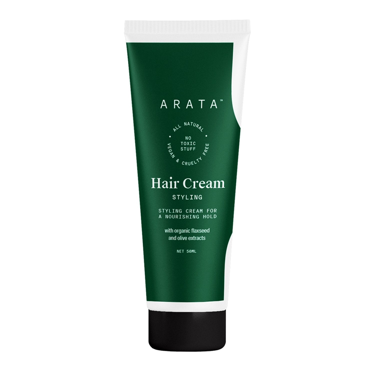 Arata Natural Styling & Hold Hair Cream | All-Natural, Vegan & Cruelty-Free | Styling & Hair Growth Formula 50g