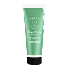 Arata Natural Refreshing Face Wash | All-Natural, Vegan & Cruelty-Free | Gently Exfoliates & Controls Oil 50ml
