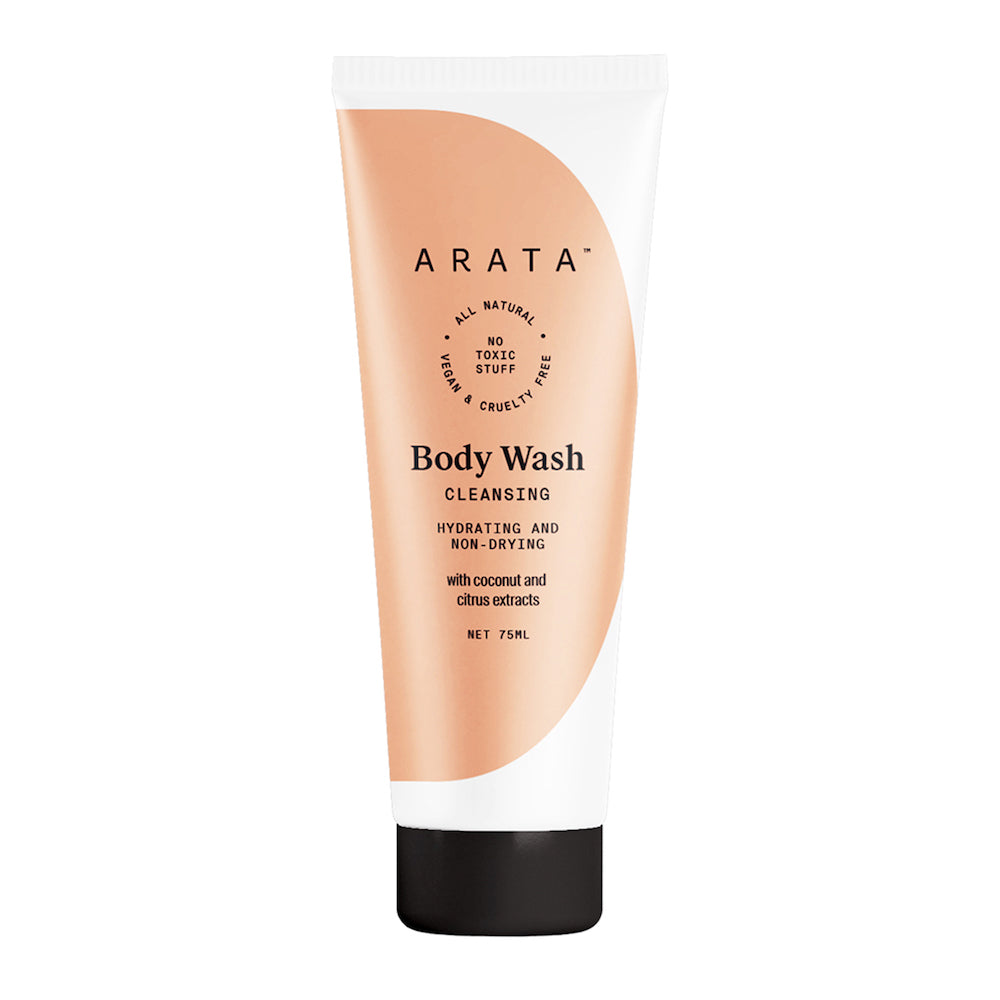 Arata Natural Hydrating & Non-Drying Body Wash | All-Natural, Vegan & Cruelty-Free | Gentle Daily Cleansing 75ml
