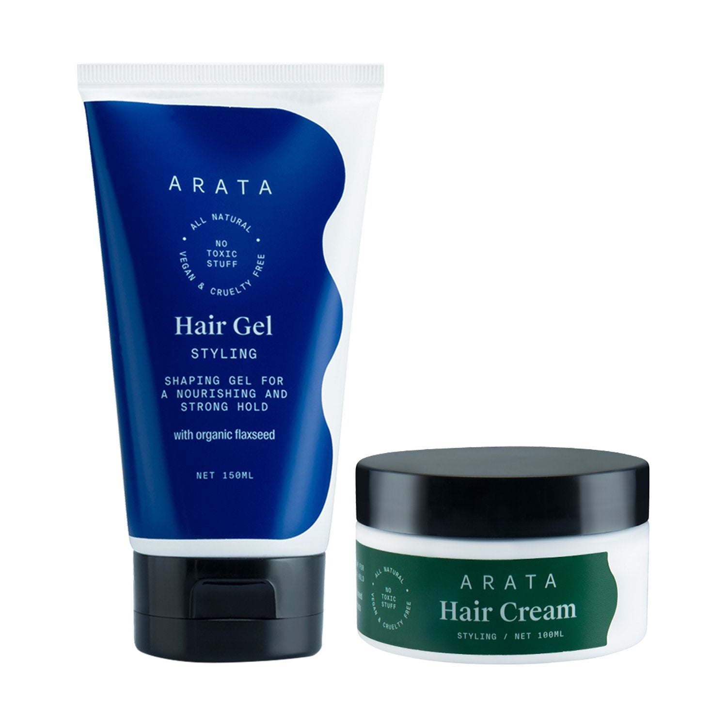 Arata Natural Hair Styling Combo | All Natural,Vegan & Cruelty Free | For Nourishing , Styling & Strong Hold 250ml