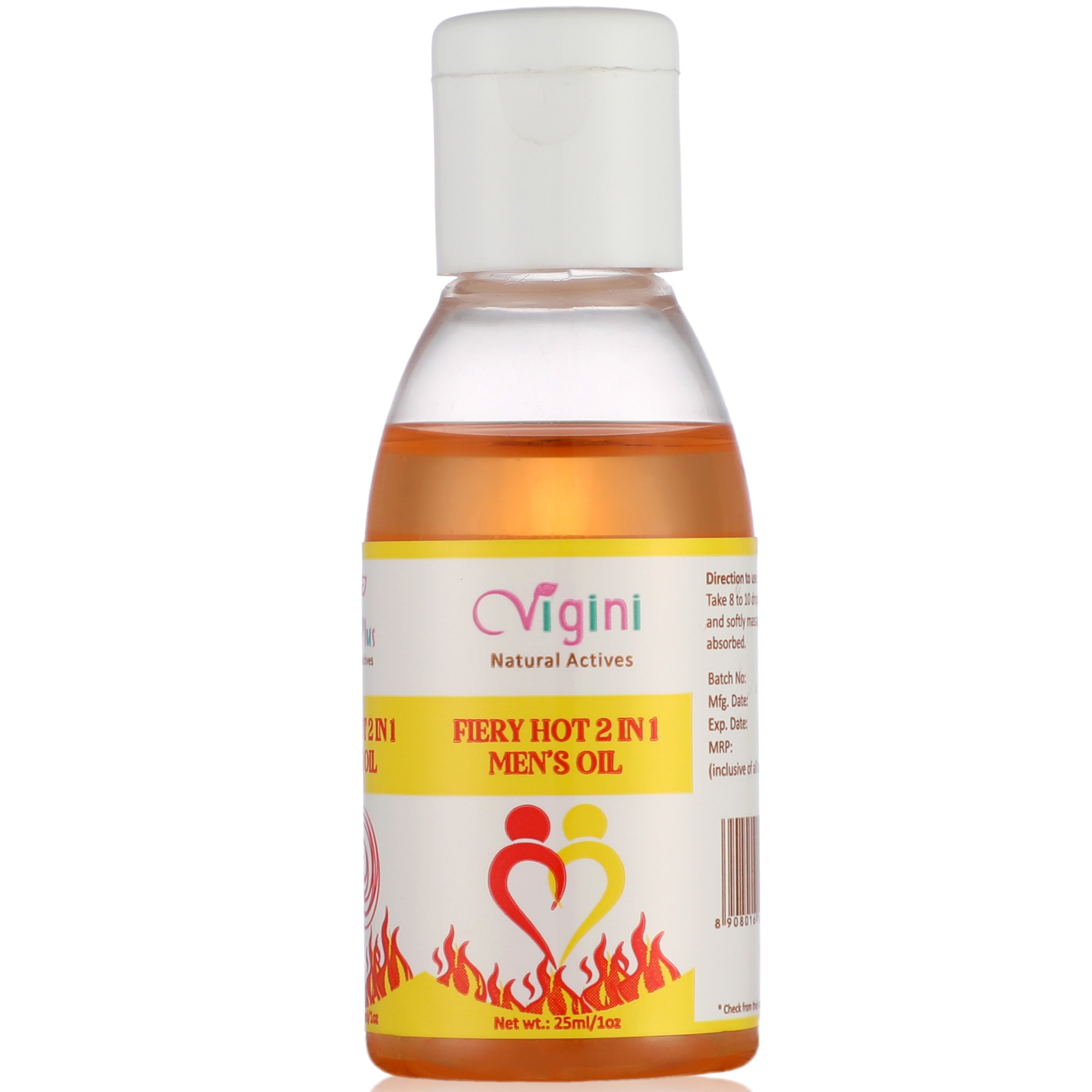Vigini Plus 100% Natural Actives Fiery Hot 2 In 1 Lubricant Men's Oil