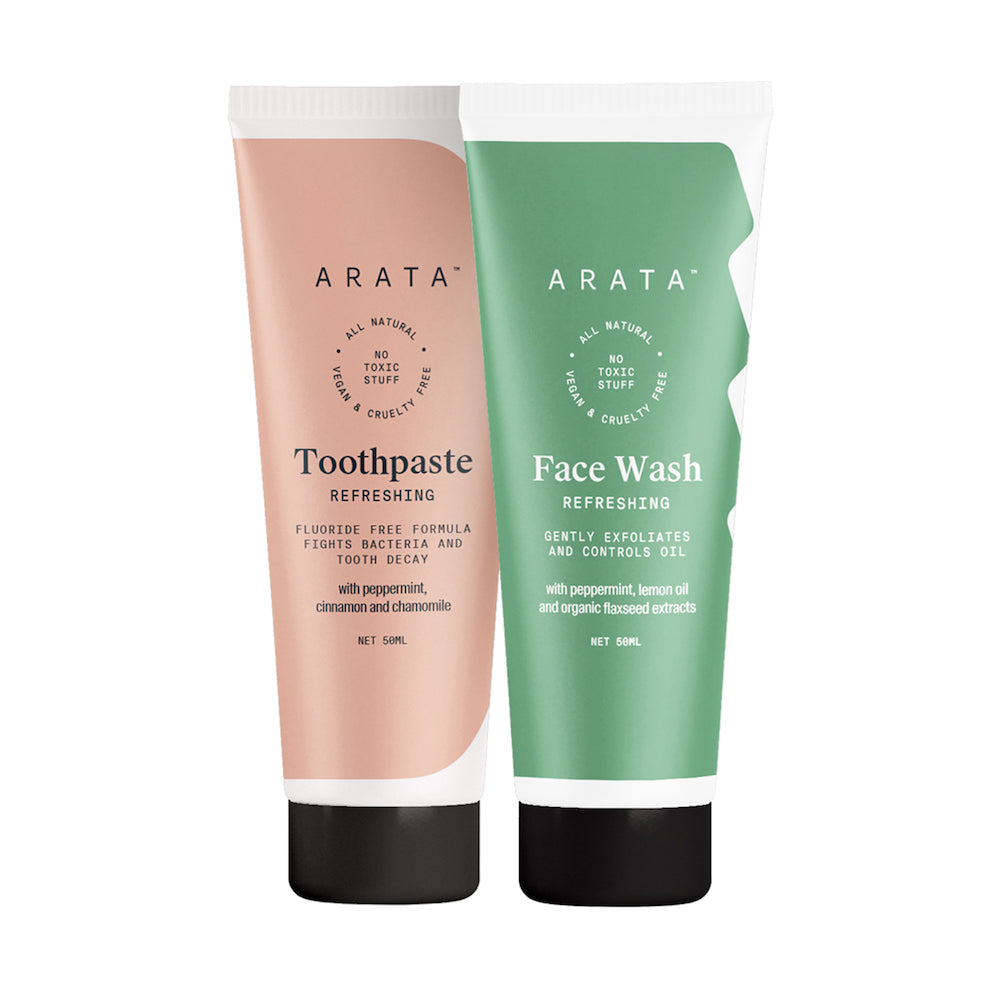 Arata Natural Face Wash and Toothpaste | All-Natural, Vegan & Cruelty-Free 100ml