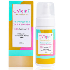 Vigini 22% Actives Anti Acne Oil Control Face Gel 50g & 30% Actives Foaming Toning Cleansing Wash 150ml