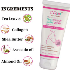 Vigini 100% Natural Actives Erase Stretch Marks Massage Cream 100g