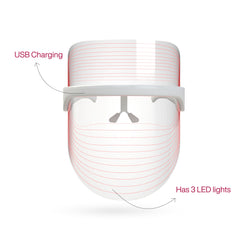 WINSTON 3 in 1 LED Light Therapy Face Mask - Red, Blue & Yellow (Unisex)