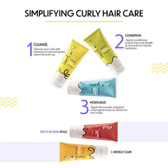 Curlvana Go To Curl Kit | Shampoo, Conditioner & Leave-in Cream for Curly Hair (Pack of 3, 200ml Each)