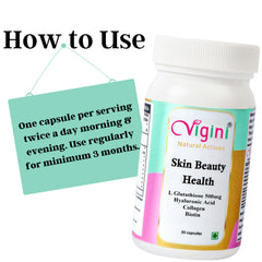 Vigini 100% Natural Actives Body Skin Lightening Whitening Brightening Beauty Health 30 Capsules
