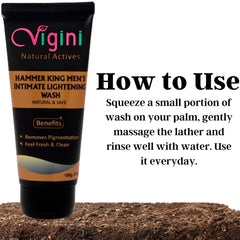 Vigini 100% Natural Actives Hammer King Men's Intimate Lightening Whitening Wash 100g