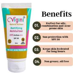 Vigini 20% Actives Oil Free Lightweight Mattifying Moisturizer 50ml