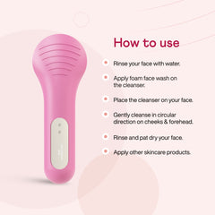 WINSTON Rechargeable Battery Operated Face Cleanser Hot Mode Silicone Bristles