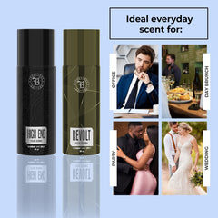 Fragrance & Beyond Body Deodorant for Men (Pack of 2) - 200ml Each | High End, Revolt