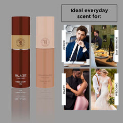 Fragrance & Beyond Body Deodorant for Men & Women (Pack of 2) 200ML Each | Blaze, Champagne