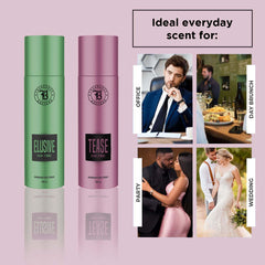 Fragrance & Beyond Body Deodorant for Women (Pack of 2) - 200ml Each | Elusive, Tease