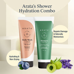 Arata Natural Shower Hydration Combo | All-Natural, Vegan & Cruelty-Free || Plant-Based, Non-Toxic Bath 150ml