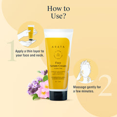 Arata Natural Hydrating Face Serum-Cream | All-Natural, Vegan & Cruelty-Free | Enhanced Nourishment For Improved Skin Elasticity 100ml