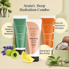Arata Natural Deep Hydration Combo| All Natural,Vegan & Cruelty Free 225 ml