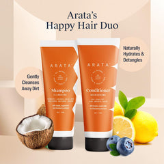 Arata Natural Happy Hair Duo | All-Natural, Vegan & Cruelty-Free | Hair Cleansing 150ml