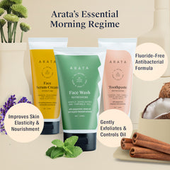 Arata Essential Morning Regime | All Natural, Vegan & Cruelty-Free | Radiant, Healthy Skin 350ml